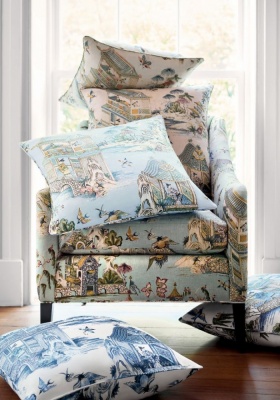Thibaut Grand Palace Linen In Mist